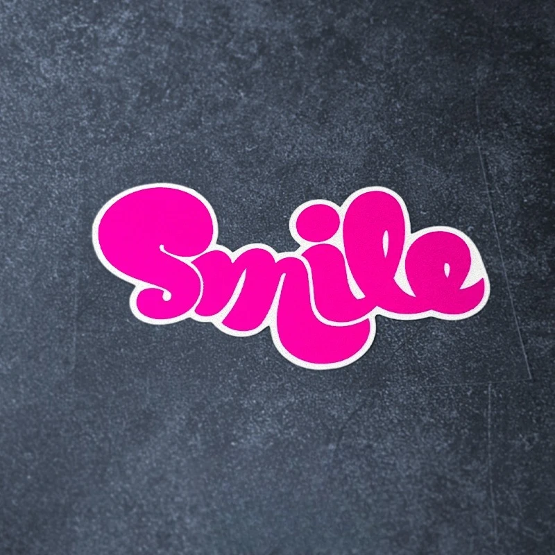 1Pc Cute Monster Face Waterproof Sticker, Fun Smile Letter Vinyl Decal for Car Door, Bumper and Body Decor