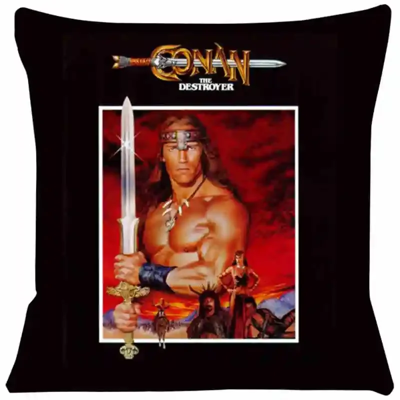 Conan the Destroyer - Just Cushion for Living Room, Pillowcase, Home Decor, Sofa,Peach skin polyester pillowcase