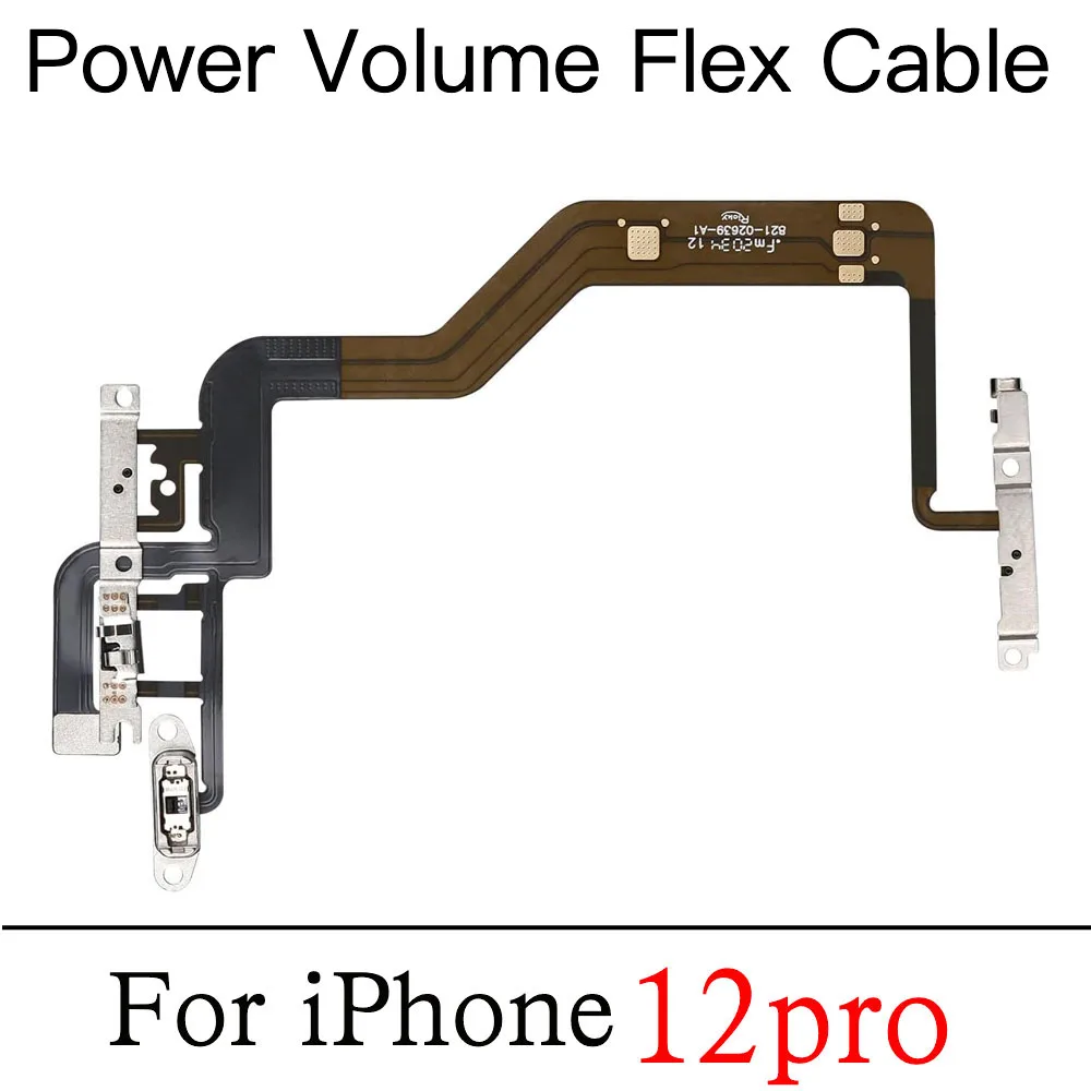 تشغيل/إيقاف تشغيل زر التحكم في مستوى الصوت، كابل مرن لضوء فلاش ميكروفون لاستبدال iPhone 12 Mini Pro Max