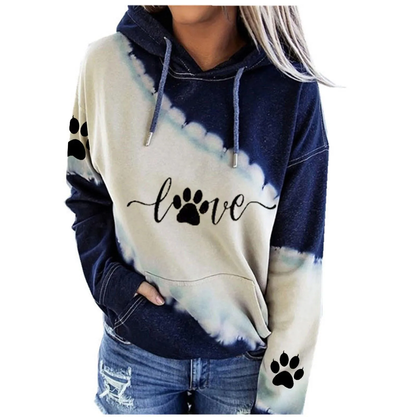 2023 Nieuwe Mode Vrouwen Lange Mouwen Hoodies Streetwear Sweatshirts Harajuku Trui Kawaii Kat Gedrukt Meisjes Kleding Jas