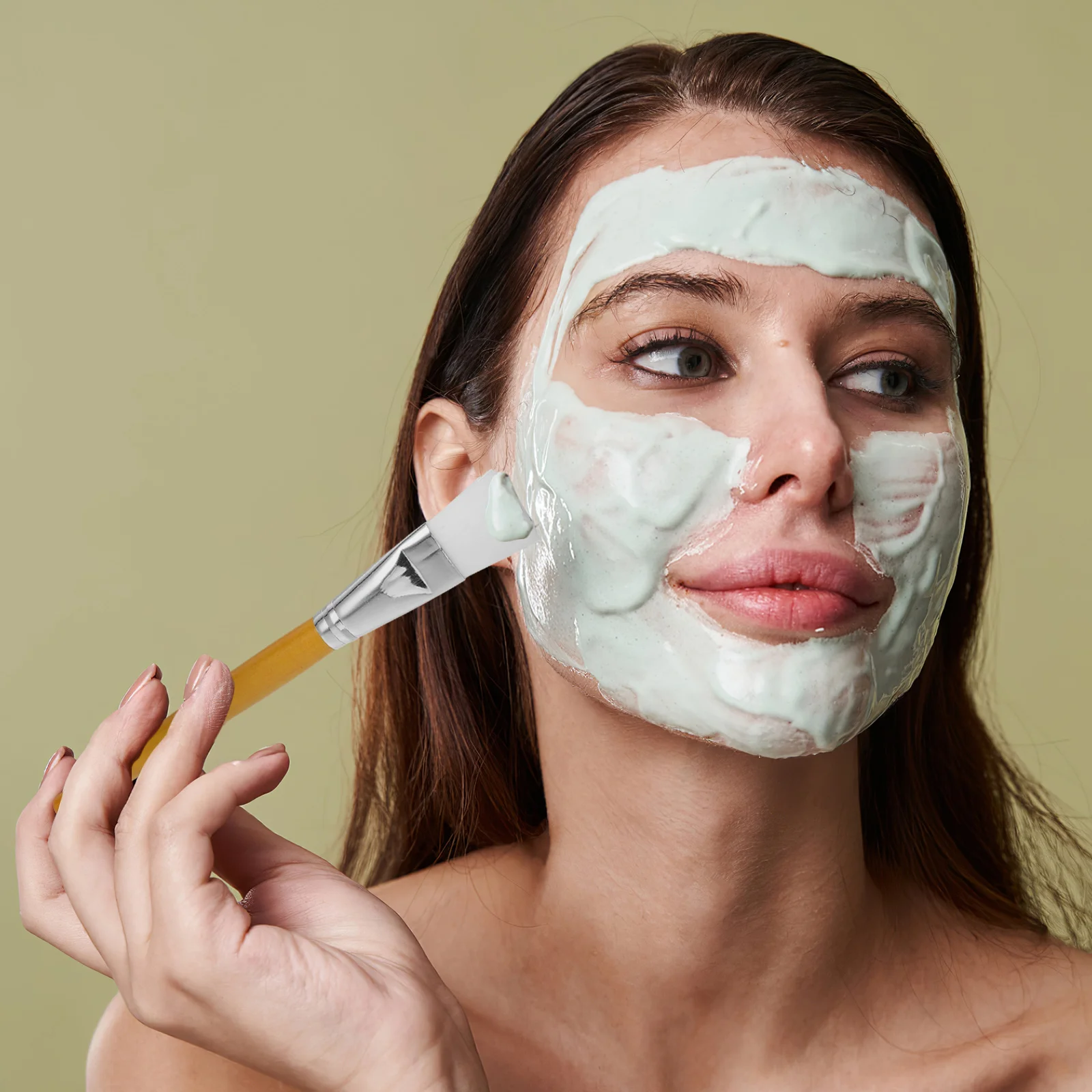 

2pcs Facial Mask Brush Wooden Handle Applicator For Face Mud Mask Body Lotion Reusable Durable Use