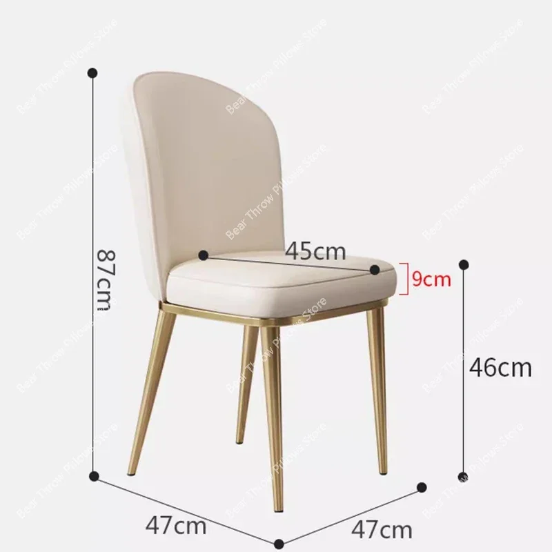 Luxury Modern Dining Chairs Beautiful Metal Leather White Dining Chairs Nordic Lazy Sillas Para Sala De Estar Home Furniture