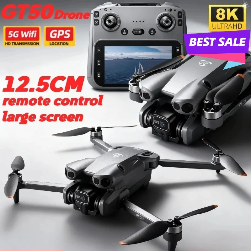 Hot Sale GT50 Drone 4K FPV 183g No Registration Brushless Motor 4.3 Inch Screen EIS Anti Shake 2.4G Long Flight Time Quadcopter