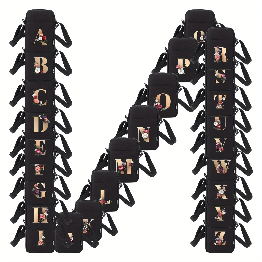 Миниатюрная кросс-боди сумка на молнии с 26 надписями, сумка для телефона с стильным принтом, новая нейлоновая сумка через плечо, подарки идеи, Повседневный Кошелек для монет