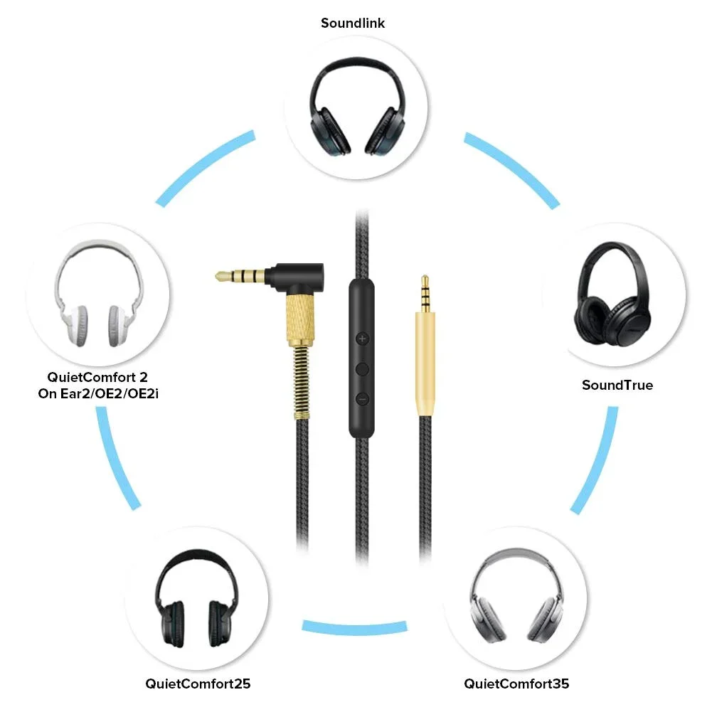 OFC استبدال النايلون مضفر تمديد كابلات الحبل ل Bose QC25 QC35 NC700 QuietComfort 25 35 700 سماعات