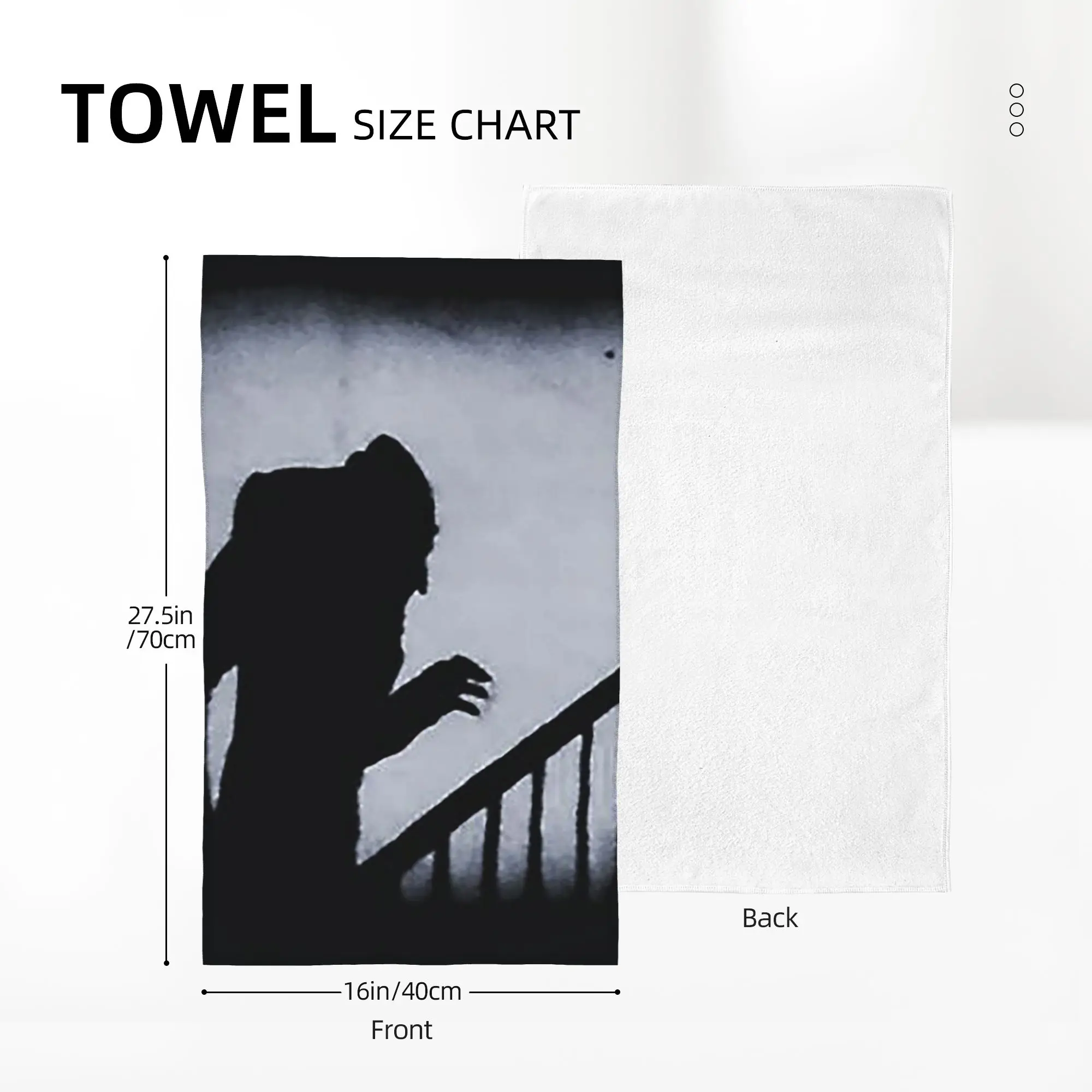 Custom Nosferatu Classic Horror Movie Soft Face Towel Quick Dry Pool Bath Cotton Towels Breathable