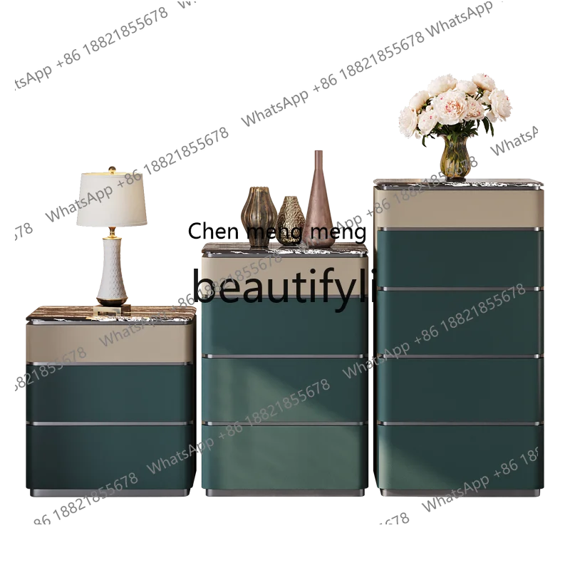 

Light luxury modern simple fashion custom bedroom storage drawer cabinet three or four cabinets vertical cabinet R