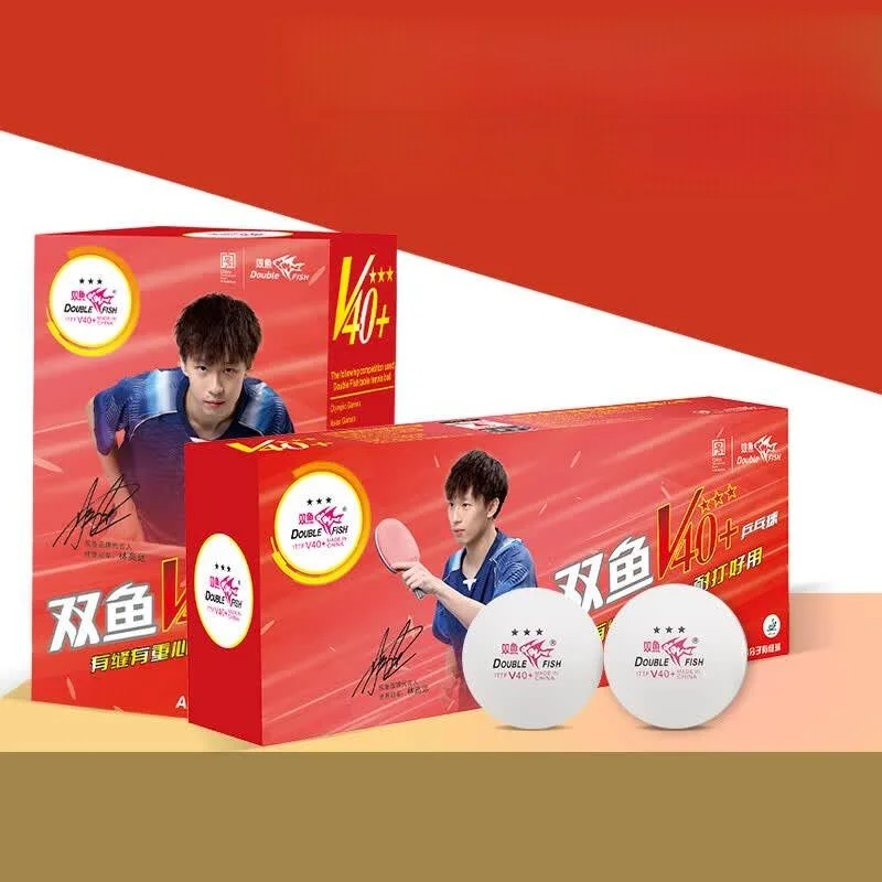 bola-de-tenis-de-mesa-double-fish-v40-star-novo-material-alta-elasticidade-para-competicao-e-treinamento