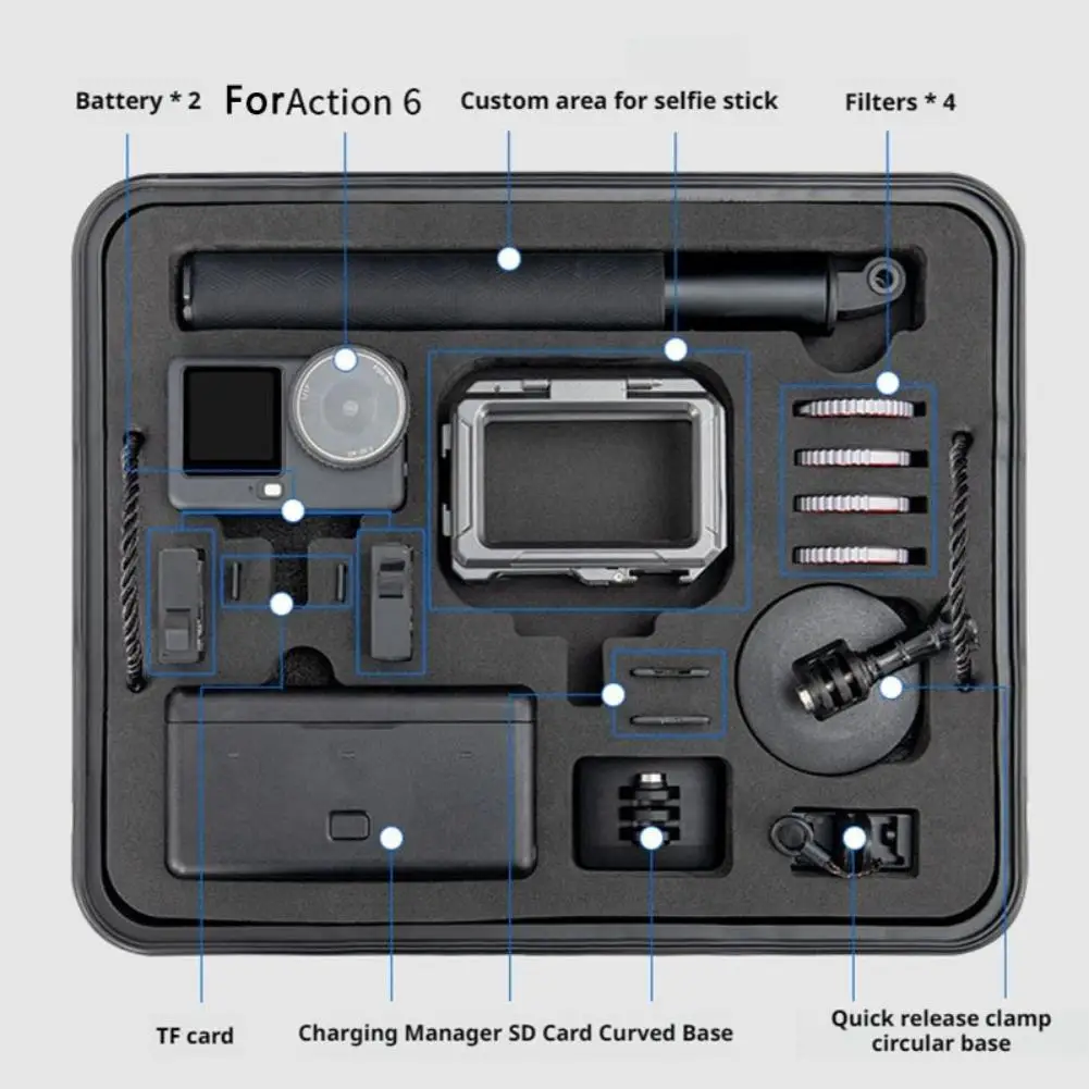 DJI アクション 6 カメラ用防湿収納ボックス耐圧落下防止防爆ポータブルアクセサリー