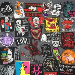 Patch per ricamo fantasma Horror Patch fusibile per cucire teschio Punk ferro fai da te su toppe per abbigliamento adesivo per toppe termoadesive