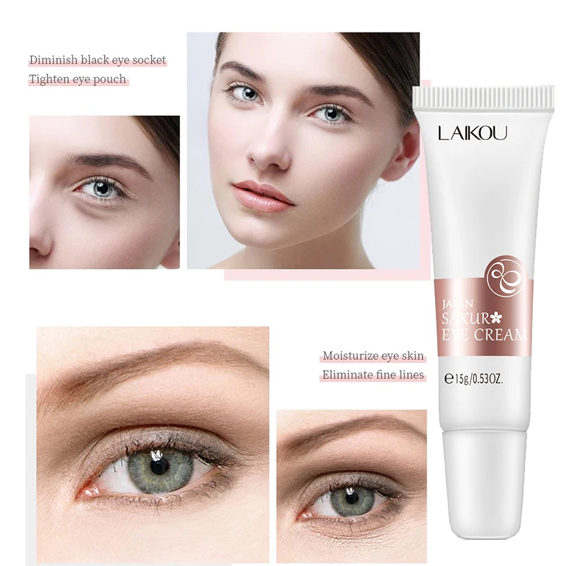 

LAIKOU Sakura Essence Extract Eye Cream Anti-Aging Firming And Smooting Wrinkles Anti-Puffiness Dark Circle Brighten Eyes Skin