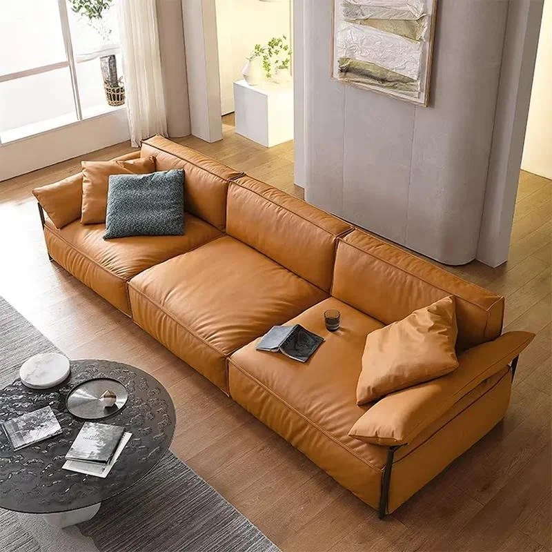 Nordic Luxury Combination Sofa Set Modern Metal High End Fabric Living Room Villa Sofa