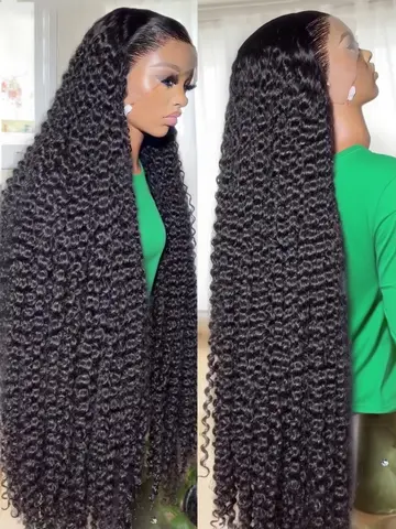 250% High Density 40 46inch Curly Wigs 100% Human Hair 13x4 13x6 HD Lace Frontal Wigs Human Hair Deep Wave Frontal Wigs on Sale
