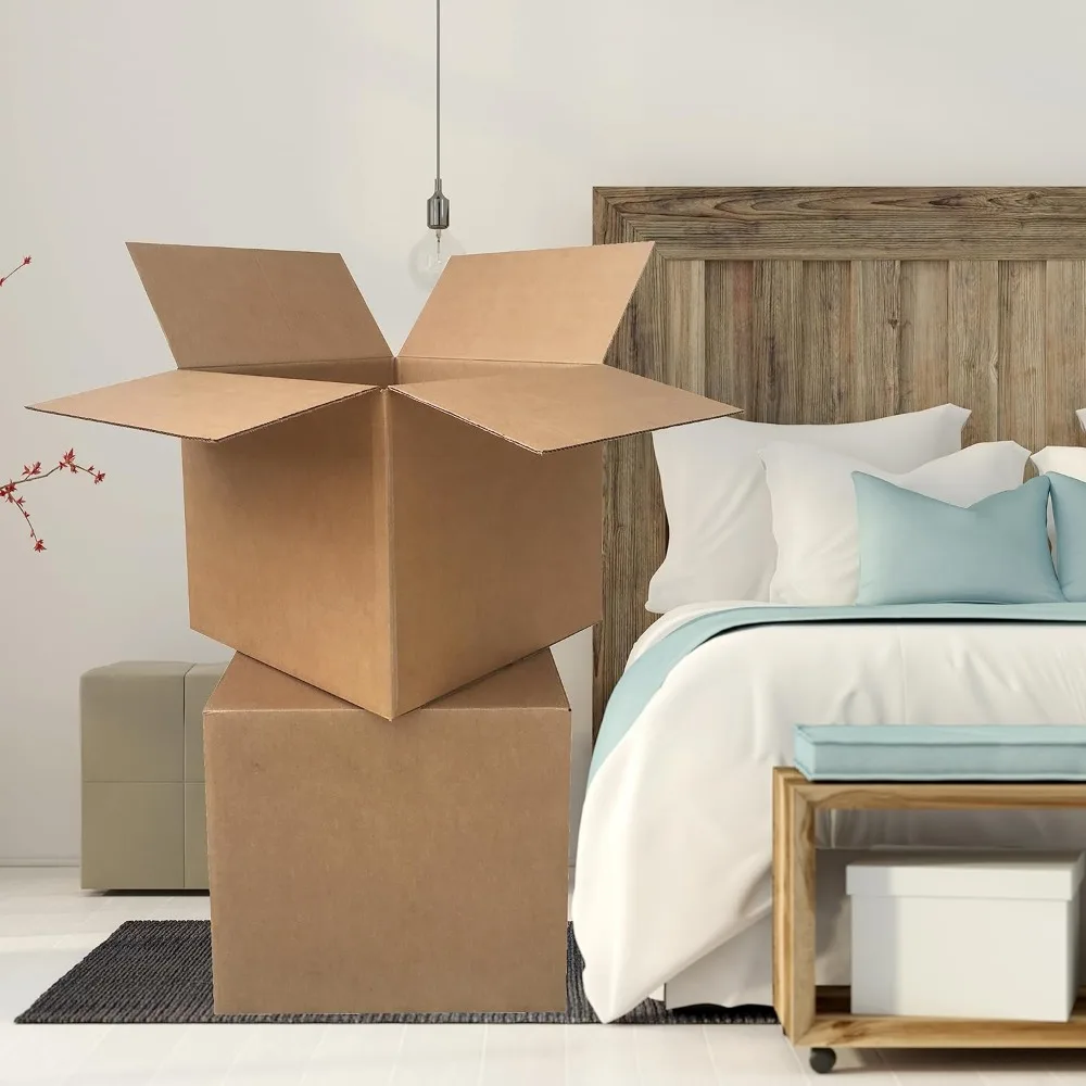 Heavy-Duty Corrugated Moving and Shipping Boxes 275lb 24x24x24 Inches, 10-Pack Large Strong Cardboard Boxes for Moving Supplies
