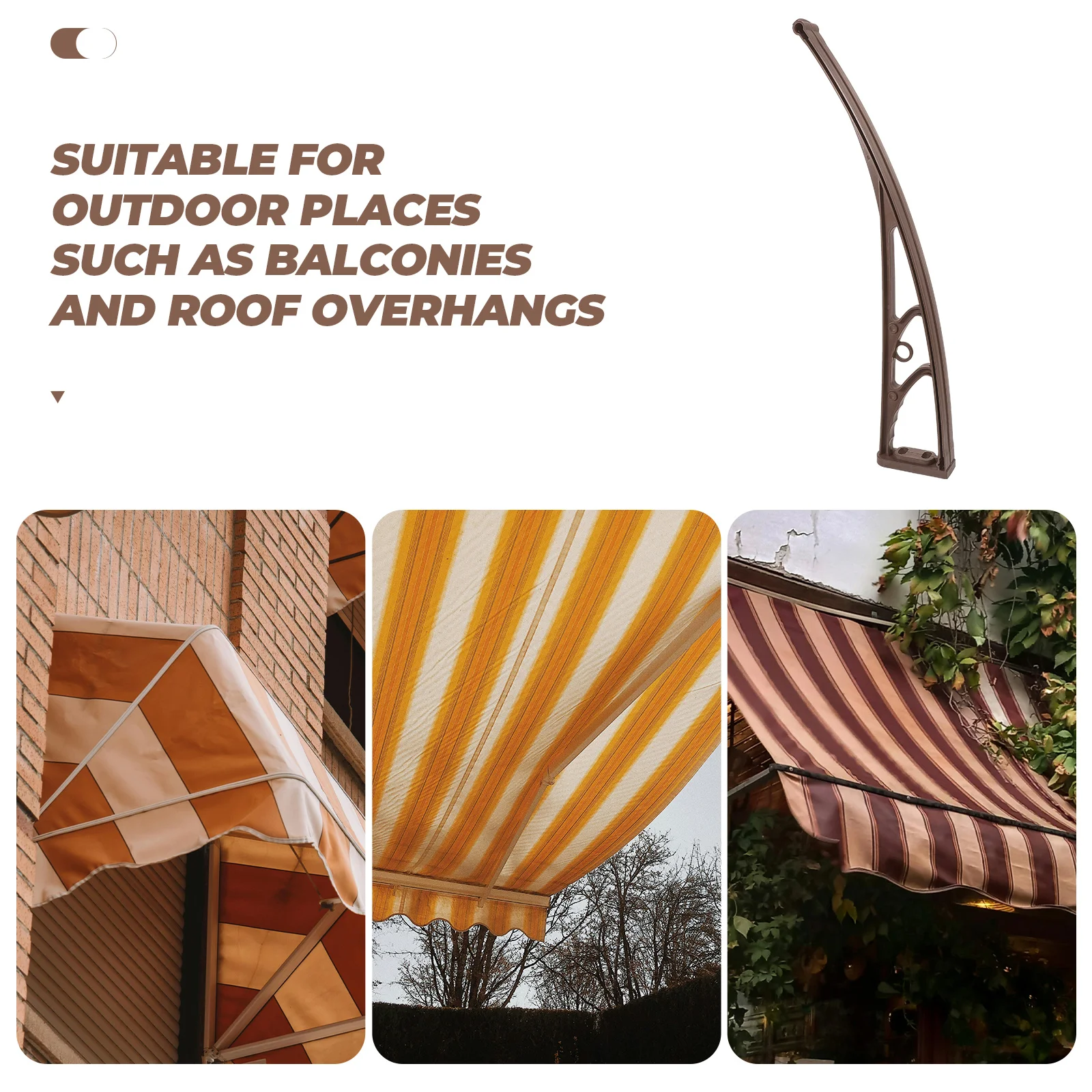 

Plastic Steel Bracket 600mm Height 110mm Coffee Reinforced Hardware Balcony Window Door Awnings Patio Canopy Brackets Outdoor