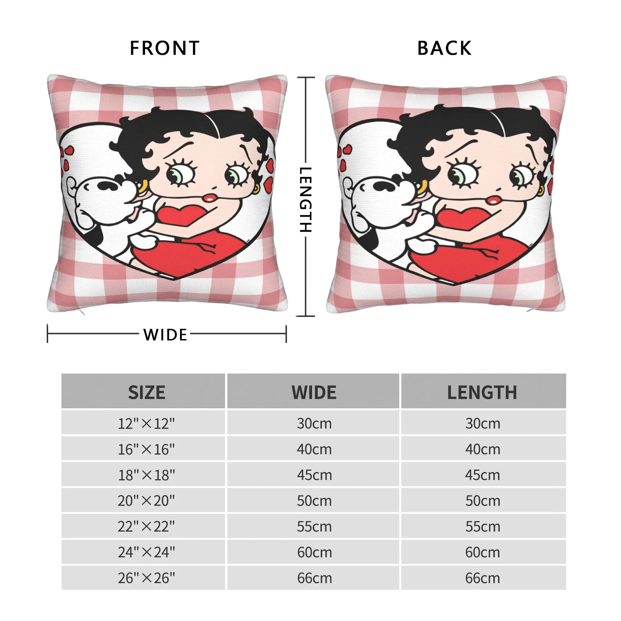 B-Bettys Boops Pillowcases  Morden Pillow Case For Sofa Couch Bed Living Room Soft Pillow Cover