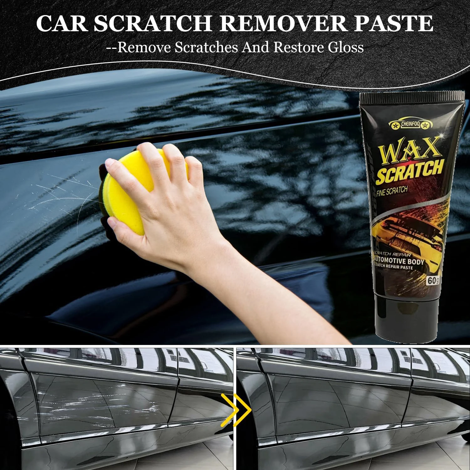 Car Scratch Repair Cream - Paint Scratch Remover, Renovation, and Polishing for Car Maintenance-Fast, Effective,and Long-Lasting