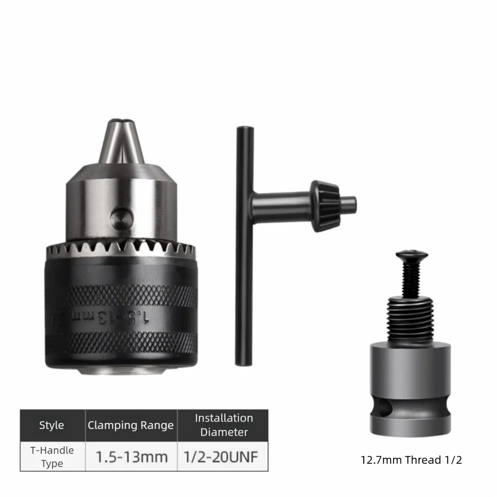 

1.5-16mm Angle Grinder Converter Metal Drill Converter Electric Drill Adapter with Chuck Key Mount Impact Drill Chuck Converter