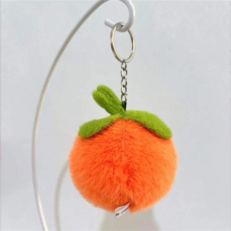 Persimmon Shaped Fruit Plush Pendant Creative Doll Keychain Bag Decoration Small Gift Unique Handmade Toy 8cm