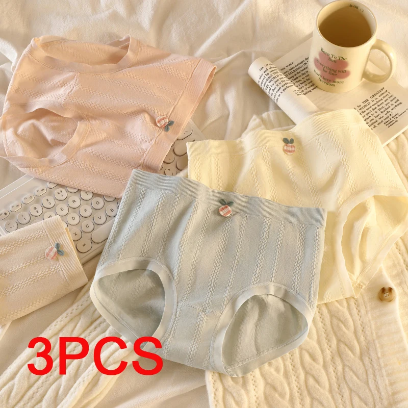 3PCS/set Women's Panties Large Size Sweet Cute Woman Lingerie Buttocks Lifter Women Underwear Female Triangular Briefs Intimates