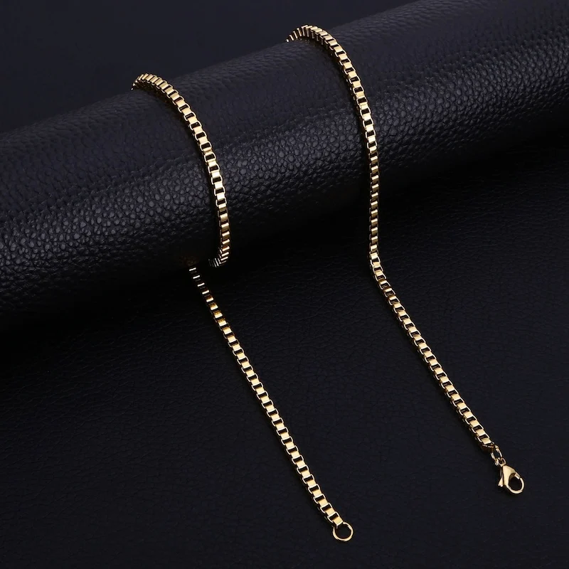 1,2 mm silberfarbene Edelstahl-Boxkette, Hip-Hop-Halskette für Männer, modischer Titanstahlschmuck, trendiges Geschenk – Detail 5