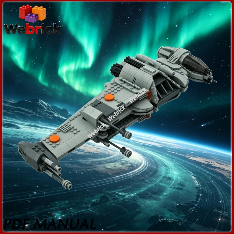

MOC Building Blocks Set Starfighter Space War Interstellar Warship Model for Space Enthusiasts and Decoration