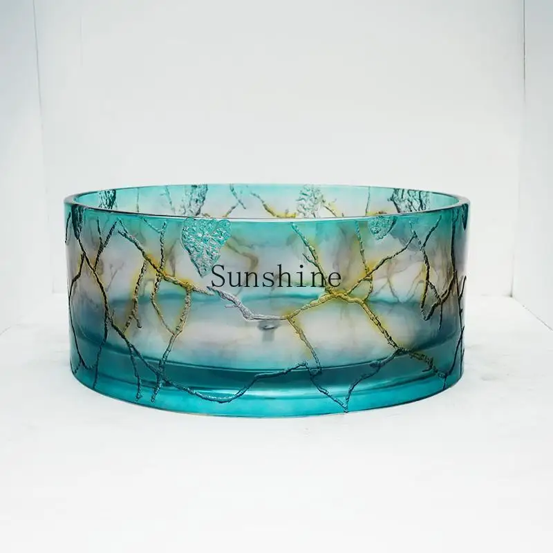 Japanese-style round crystal bathtub Ice Crack B & B Hotel independent transparent resin basin atmosphere