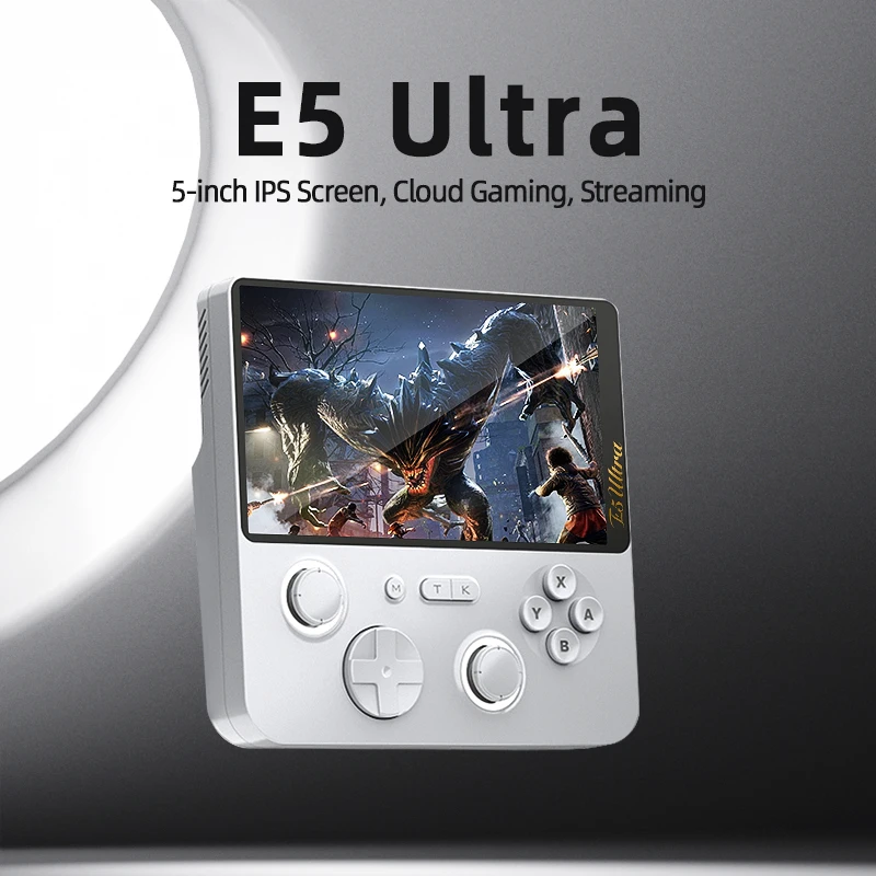 2025 E5Ultra Android مشغلات الألعاب المحمولة 5 بوصة عالية الوضوح Ips شاشة تعمل باللمس مع 6 + 128 جيجابايت وحدة تحكم ألعاب المعركة عبر الإنترنت ﻿ هدية