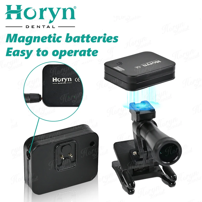 

Horyn Portable Magnetic LED Light Dual Battery Headlamp 5W Cordless Dental Headlamp for ENT Dental Laboratory Equipment Tools