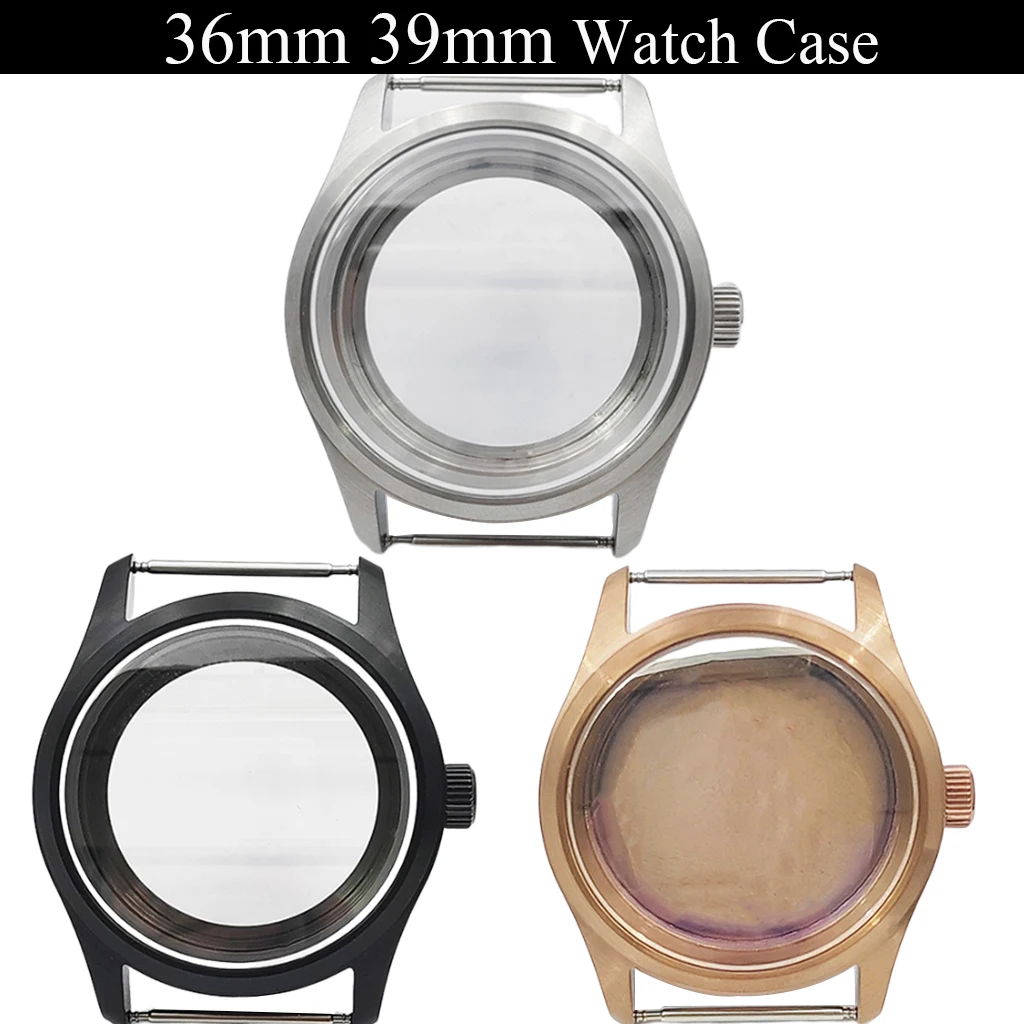 

36mm 39mm Watch Case Sapphire Glass Stainless Steel For NH35 NH36 ETA2824 PT5000 ST2130 Automatic Movement Accessory Part