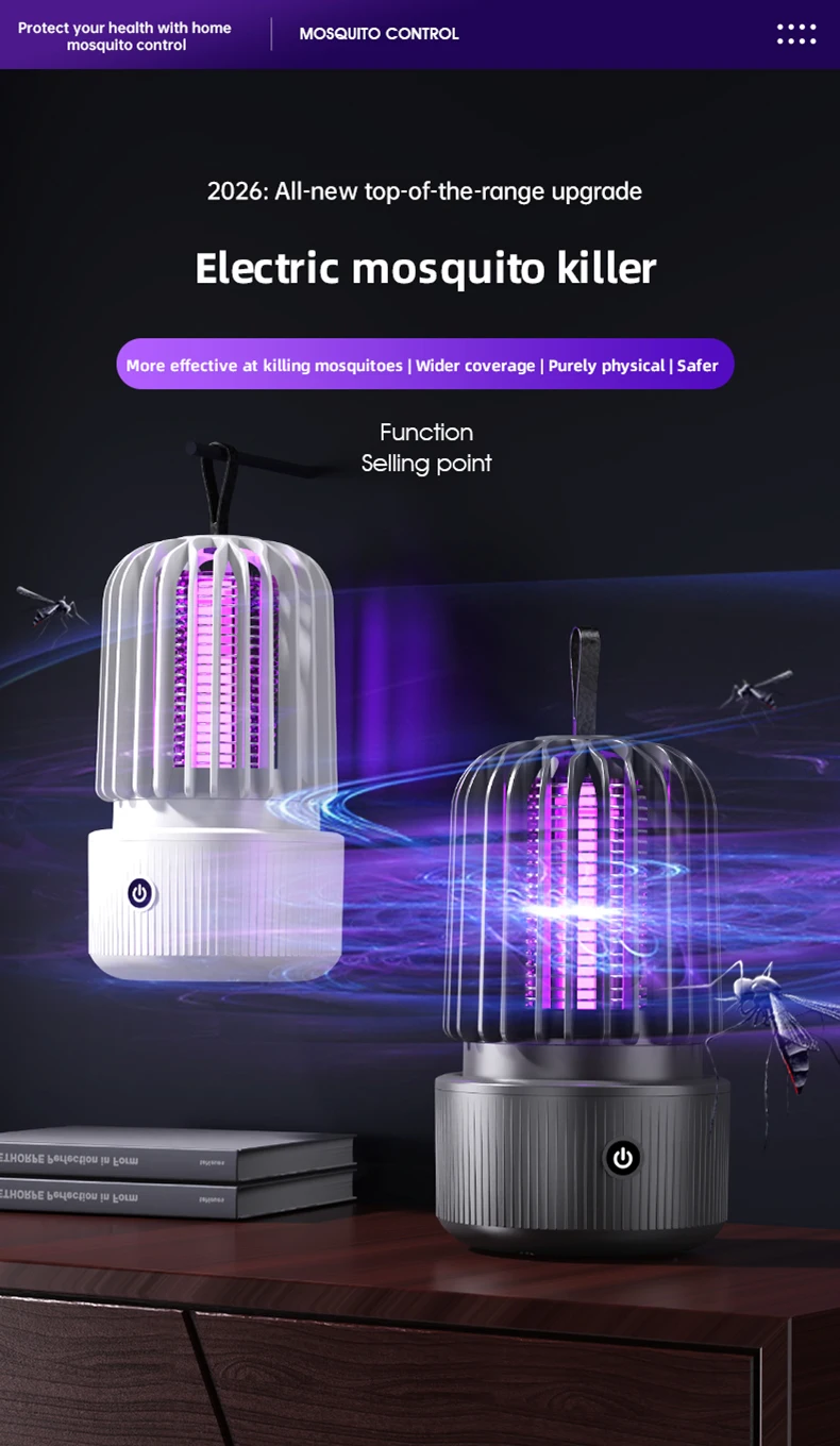 TINSOL Elektrische UV-Mückenfalle USB-Aufladbar Geeignet für Innen- und Außenbereich Mückenabwehrlampe – Detail 1