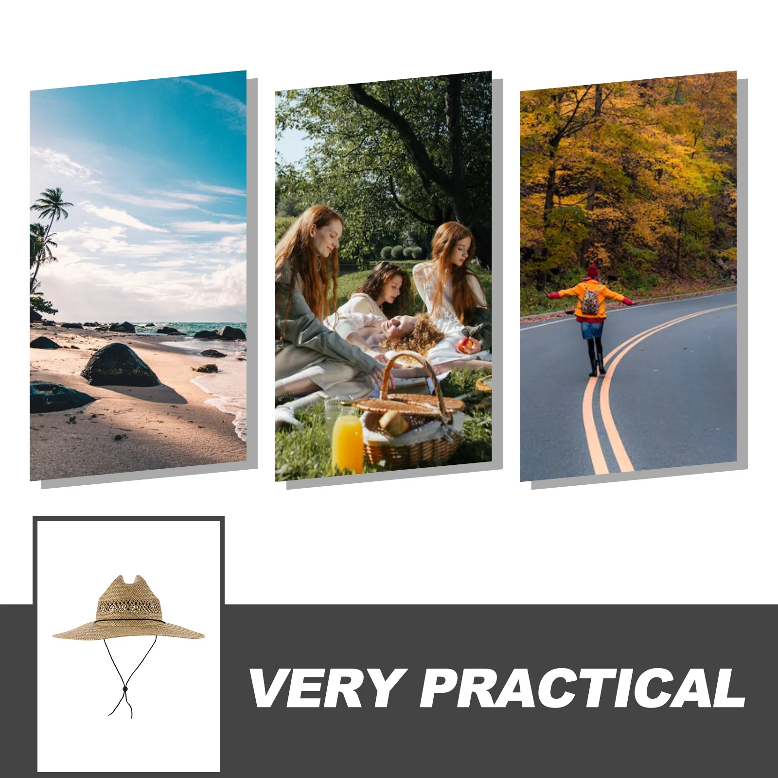 

Straw Woven Wide Brim Sun Hat for Men and Women Lightweight Breathable Outdoor Fishing Hiking Camping Travel Beach Bucket Hat