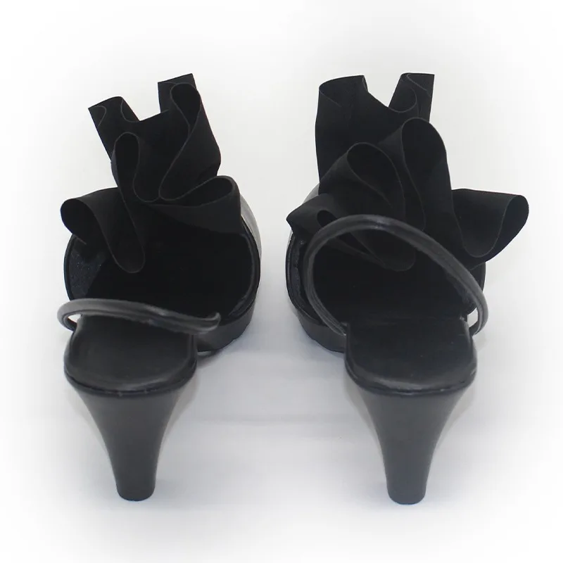 若々しい緋色のコスプレ靴黒ブーツゲームアークナイツアクセサリーハロウィンパーティーロールプレイ靴カスタムメイド