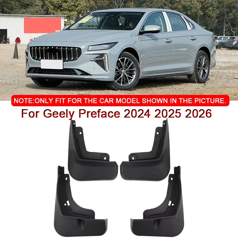 

For Geely Preface 2024 2025 2026 Car Styling ABS Car Mud Flaps Splash Guard Mudguards MudFlaps Front Rear Fender Auto Accessory