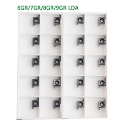 10pcs 6GR 7GR 8GR 9GR 100 150 200 250 300 LDA DESKAR Cutter Insert CNC Lathe Small Inner Hole Slot Blade Grooving Turning  Tools