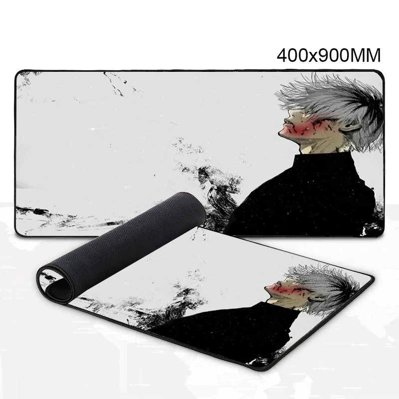 Tokyo ghoul-ゲーム用マウスパッド,大型アニメマウスパッド,ゲーマー用ソフトカーペット,キーボードテーブル,xxlコンピューターアクセサリー,デスクトップマット