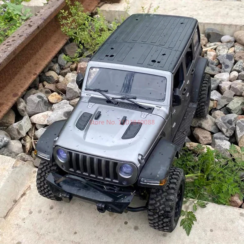 Wrangler télécommandé à quatre roues motrices pleine échelle, véhicule d'escalade, véhicule tout-terrain, jouet modèle de simulation, MN128, 1/12