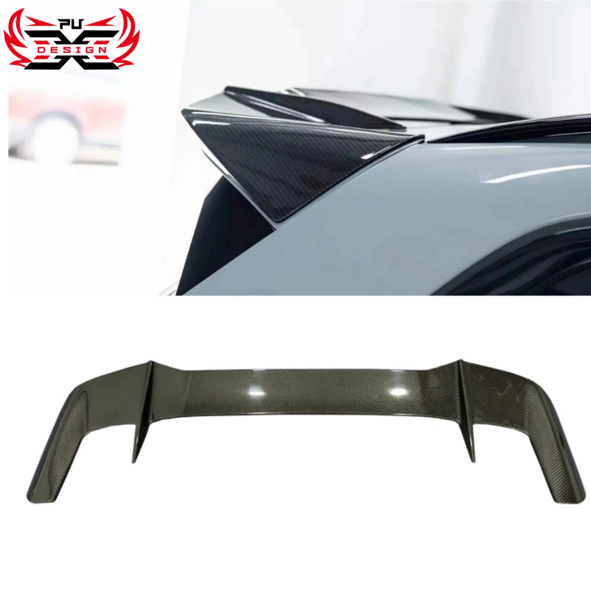 For BMW F97 X3M 2022 Carbon Fiber AE Style Root Spoiler Rear Boot Spoiler