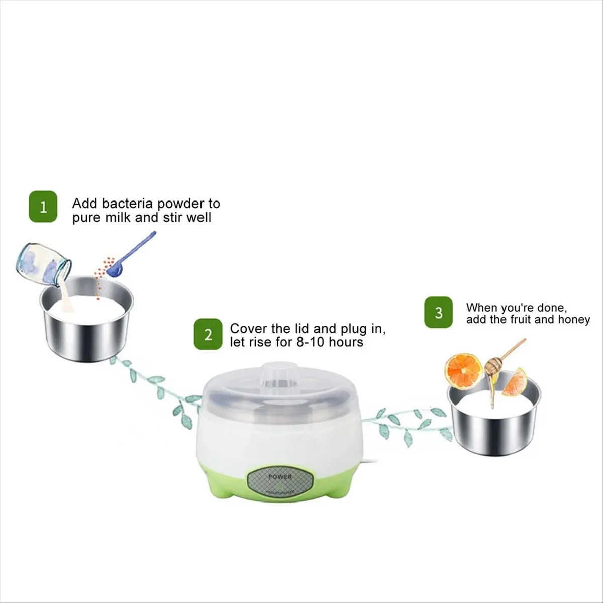 A59P جديد صانع الزبادي المدمجة آلة صنع الزبادي اليونانية لتقوم بها بنفسك صانع الزبادي محلية الصنع للمنزل صانع الجبن الزبادي العضوي الولايات المتحدة التوصيل #2