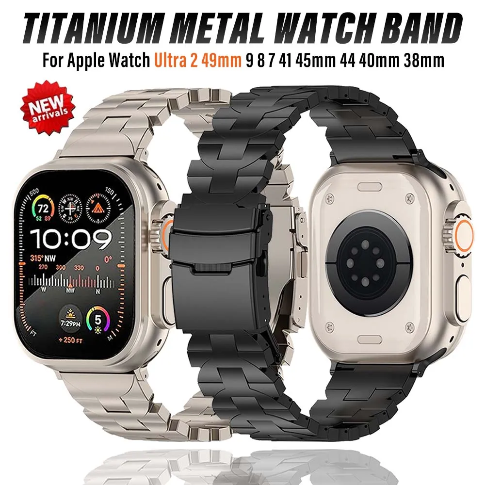 

Ремешок титановый для Apple Watch Ultra 2 49 мм Series 6 SE 5 4 40 44 мм 42 38 40 мм, браслет для IWatch 9 8 7 41 мм 45 мм