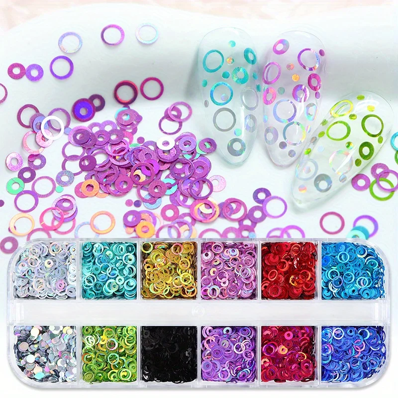 

Shiny Bubble Nail Art Glitter Sequins Summer Ocean Style Holographic Glitter Circle Round Sequin Manicure Decoration Accessories