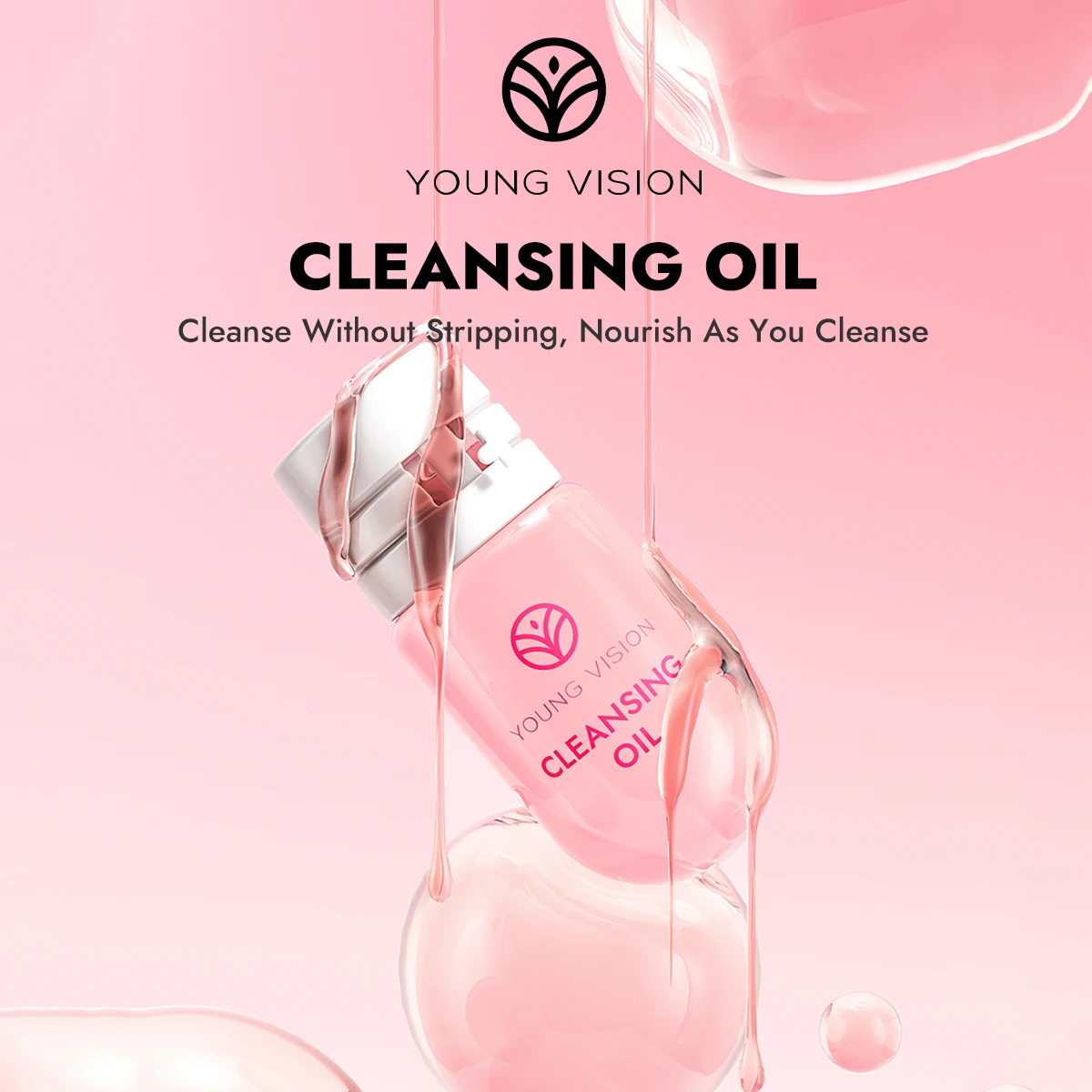 YOUNG VISION ชุดน้ำมันทำความสะอาดผิวหน้า 5 ชิ้น/10 ชิ้น กลิ่นกุหลาบ น้ำมันล้างเครื่องสำอาง สูตรอ่อนโยน ไม่ระคายเคือง ทำความสะอาดรูขุมขน ชุดล้างเครื่องสำอาง