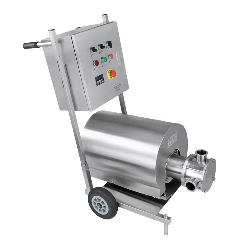 Sanitary SS316 Rubber Flexible Impeller Wine Conveyor Pump with Mobile Cart and VFD