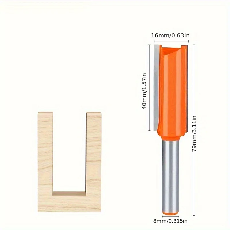  مجموعة لقم توجيه عرقوب 4 قطع 8 مم - لقم الحز ذات الحافة المزدوجة لأعمال النجارة، مثالية للتشذيب والتوجيه بدقة #6
