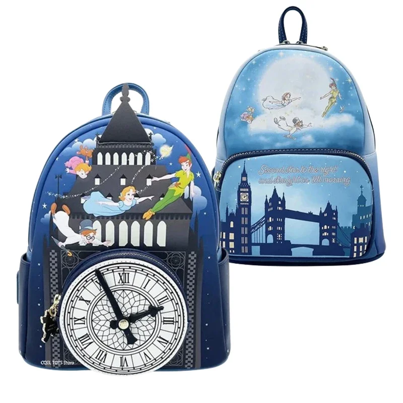 

Disney Peter Pan Women's Backpacks Anime Cosplay Peter And Wendy Star Sky Pu Leather Students Backpack Waterproof Bag