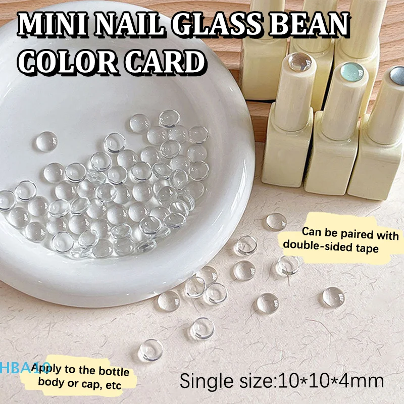 

40pcs Round Glass Color Card Clear Nail Art Display Designs Stickers Tips Flat Back Board Round Drop Nail Salon Tools