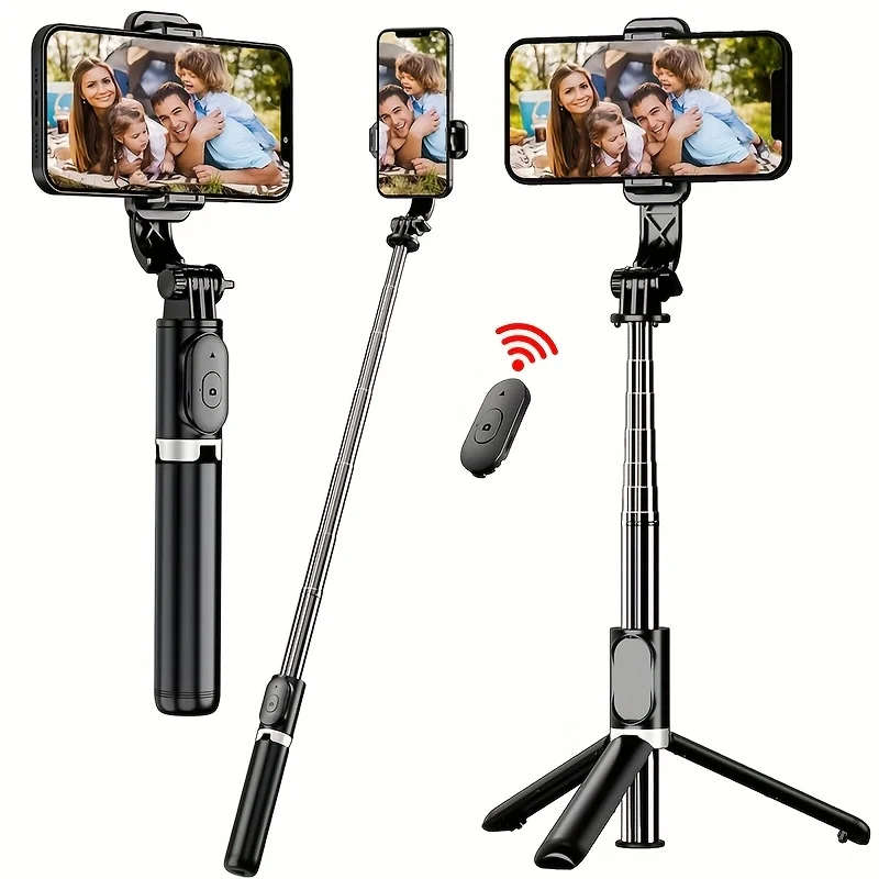 40 inch Retractable Selfie Stick Professional floor tripod for live streaming, with wireless remote, 360° rotation, stable anti-