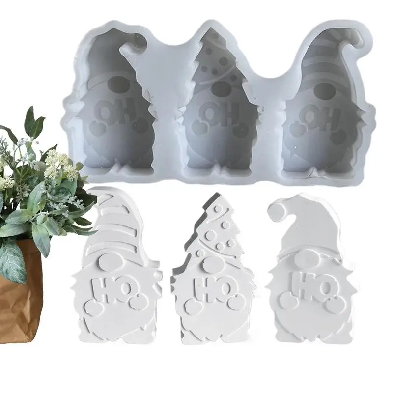 크리스마스 그놈 송진 몰드 난쟁이 인형 케이크 장식 실리콘 몰드 송진, 수공예 몰드 그놈 장식 몰드, 에폭시 캐스팅