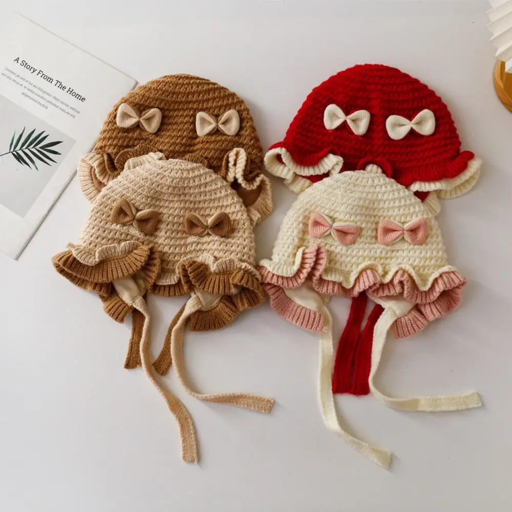 جديد لطيف القبعات الدافئة بلون محبوك هيمينغ قبعات الخريف الشتاء الباردة والدليل على السترة القبعات #4