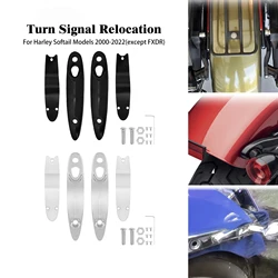 Motorcycle Black Chrome Rear Turn Signal Relocation Kit Indicators Extension Bracket For Harley Sofatil Fat Boy Breakout 2000-22